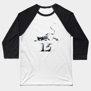 Black Cat Ink Baseball T-Shirt